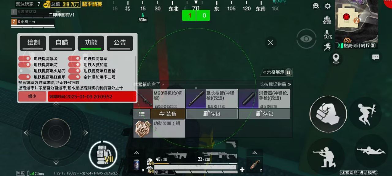 和平精英外挂【豌豆直装V1.0】漏打自瞄 喷子自喵 狙击枪自喵 全枪无死角漏打 追踪扫车打鸟